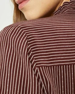 Chemise fluide col lavallière Gemma marron