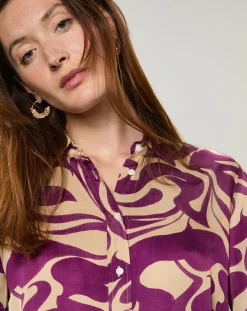 Chemise fluide Coraz imprimée violette