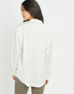 Chemise fluide satinée Jena écrue