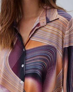 Chemise fluide Store imprimée violette