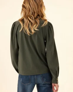 Chemise Gyptis kaki rayure dorée