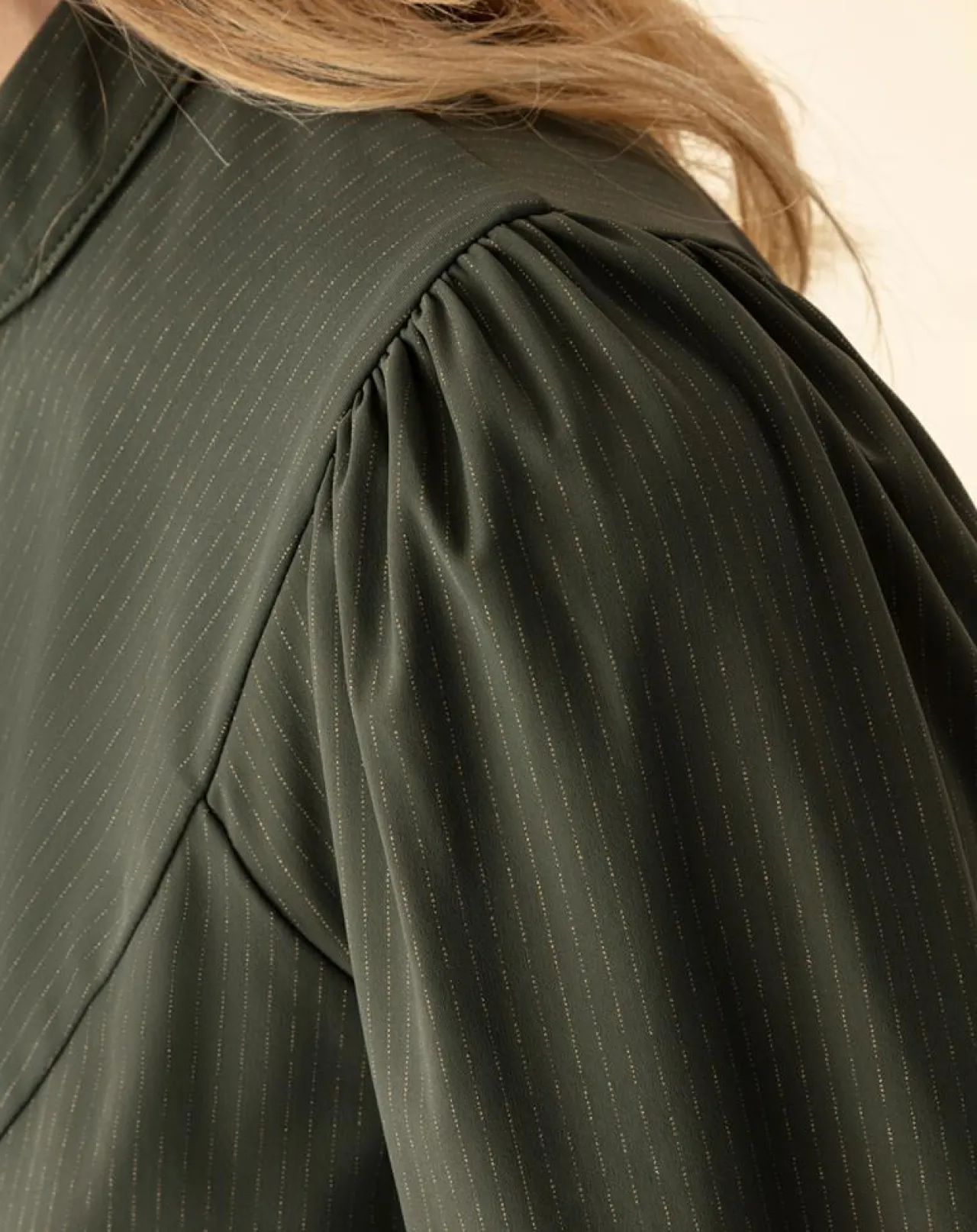 Chemise Gyptis kaki rayure dorée