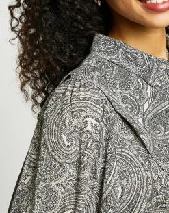 Chemise imprimé cachemire blanc/gris