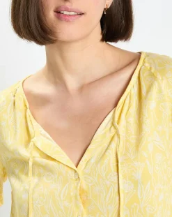 Chemise imprimé floral jaune