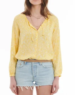 Chemise imprimé floral jaune