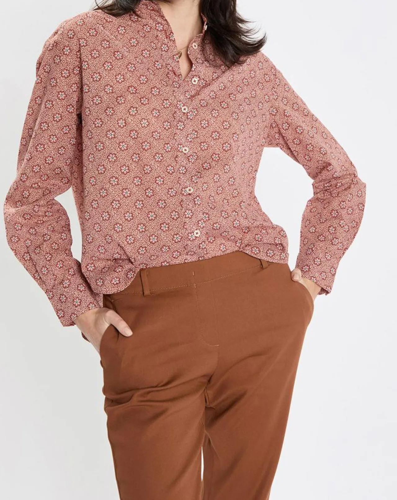 Chemise imprimée all-over rouge