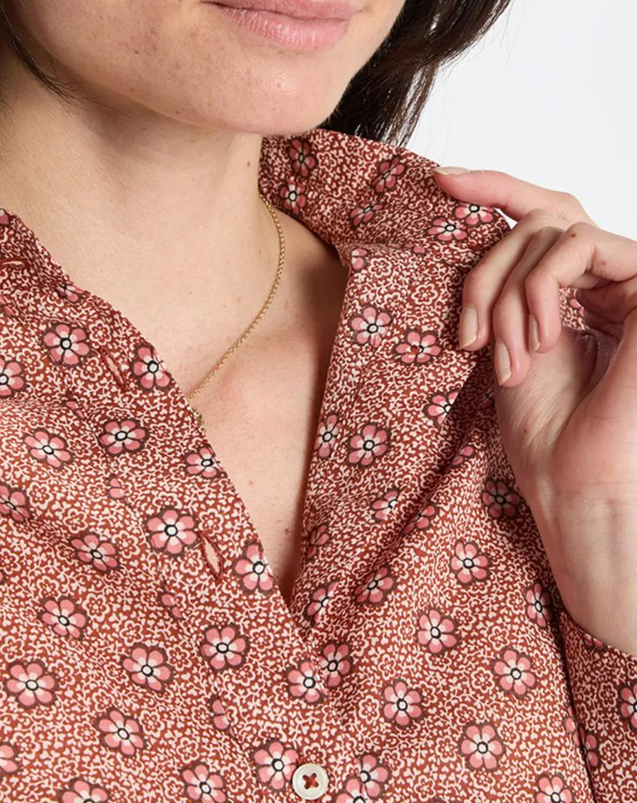 Chemise imprimée all-over rouge