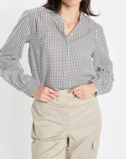 Chemise imprimée blanc/bleu