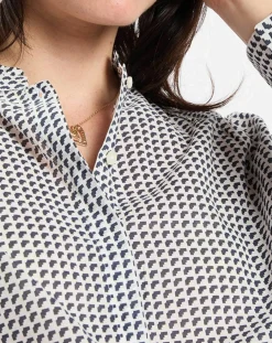 Chemise imprimée blanc/bleu