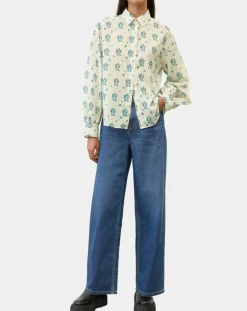 Chemise imprimée blanc/bleu