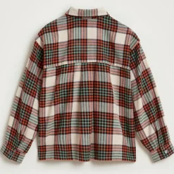 Chemise Ironie en Coton à carreaux rouge/beige