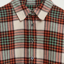 Chemise Ironie en Coton à carreaux rouge/beige