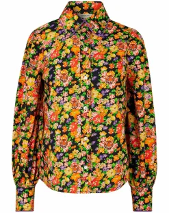 Chemise Liberty Fauve imprimée noir/multicolore