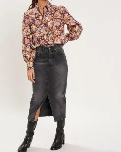 Chemise Liberty Fauve imprimée cerise noire/multicolore