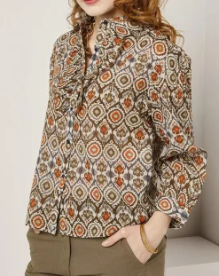 Chemise Lisa imprimée marron/multicolore