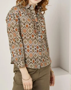Chemise Lisa imprimée marron/multicolore
