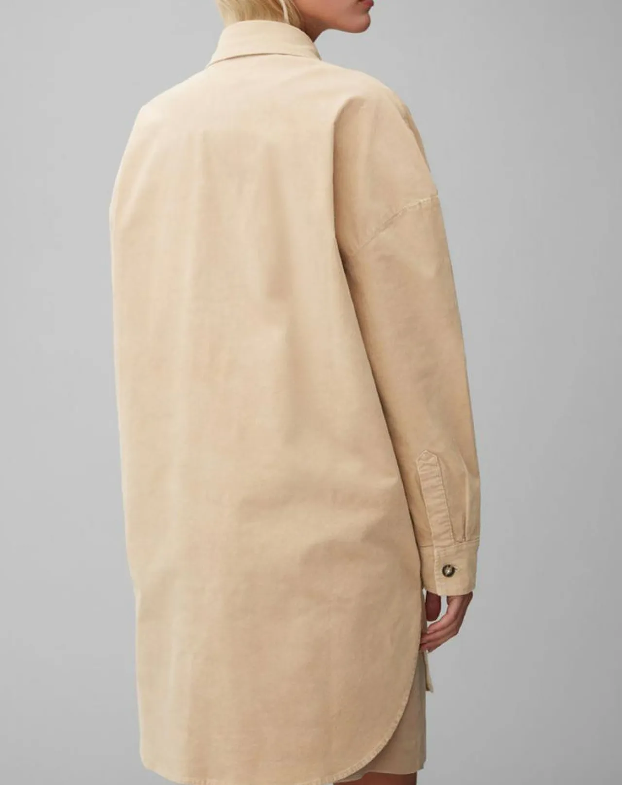 Chemise longue Overshirt Loose beige