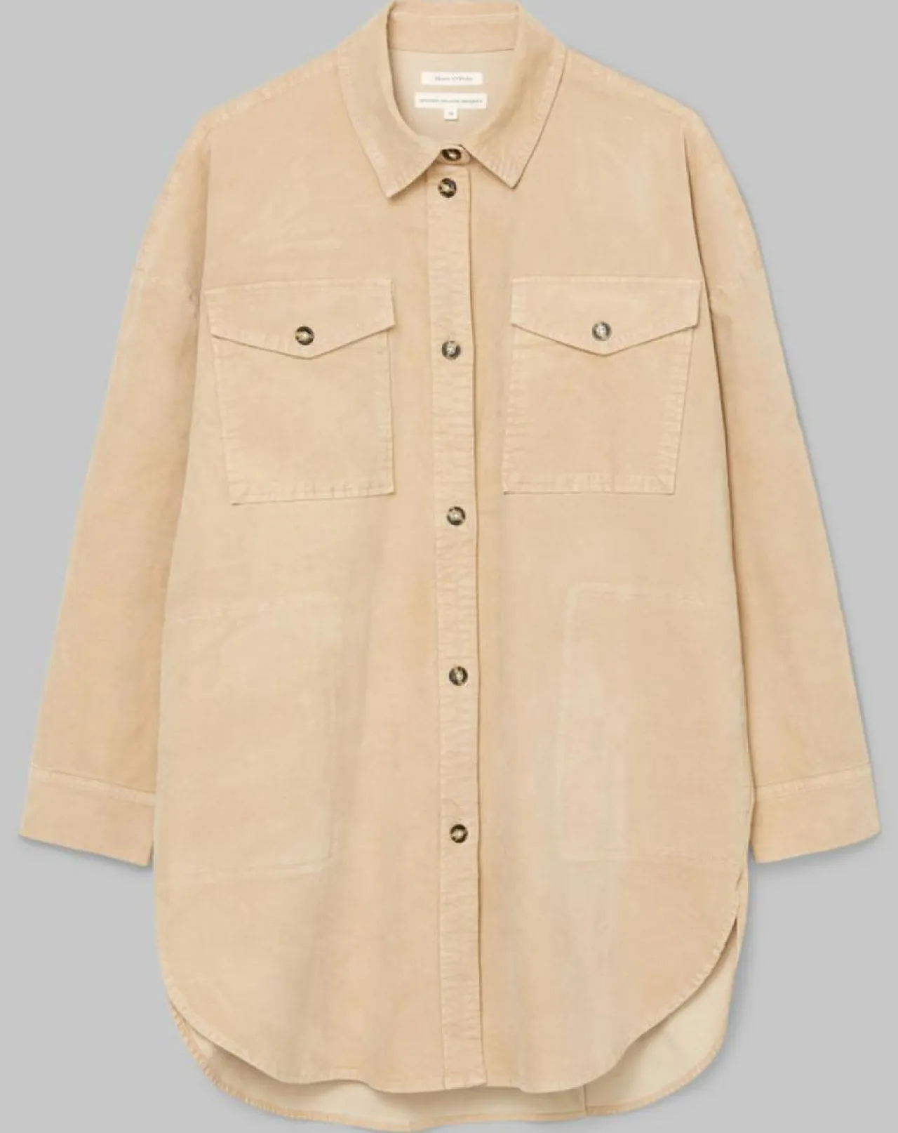 Chemise longue Overshirt Loose beige