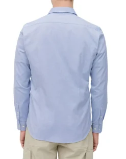 Chemise manches longues Oxford Cot Slim Fit bleu ciel