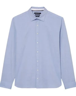 Chemise manches longues Oxford Cot Slim Fit bleu ciel