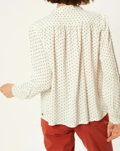 Chemise Massonne à pois écrue