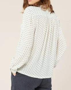 Chemise Massonne à pois écrue