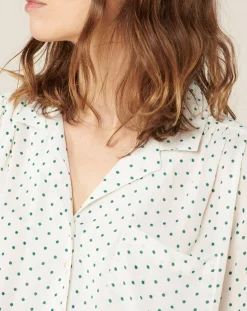 Chemise Massonne à pois écrue