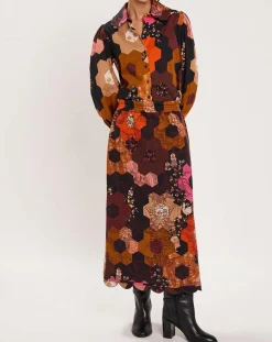 Chemise Médiéval Patchwork imprimée multicolore