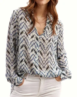 Chemise Mia indigo/écru