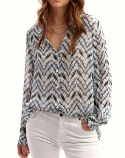 Chemise Mia indigo/écru