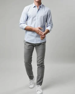 Chemise Micro Motif Vélo blanc/bleu