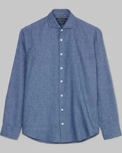 Chemise Mini Pied De Poule Sf bleue