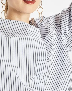 Chemise multi rayures blanc/bleu