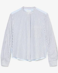 Chemise multi rayures blanc/bleu