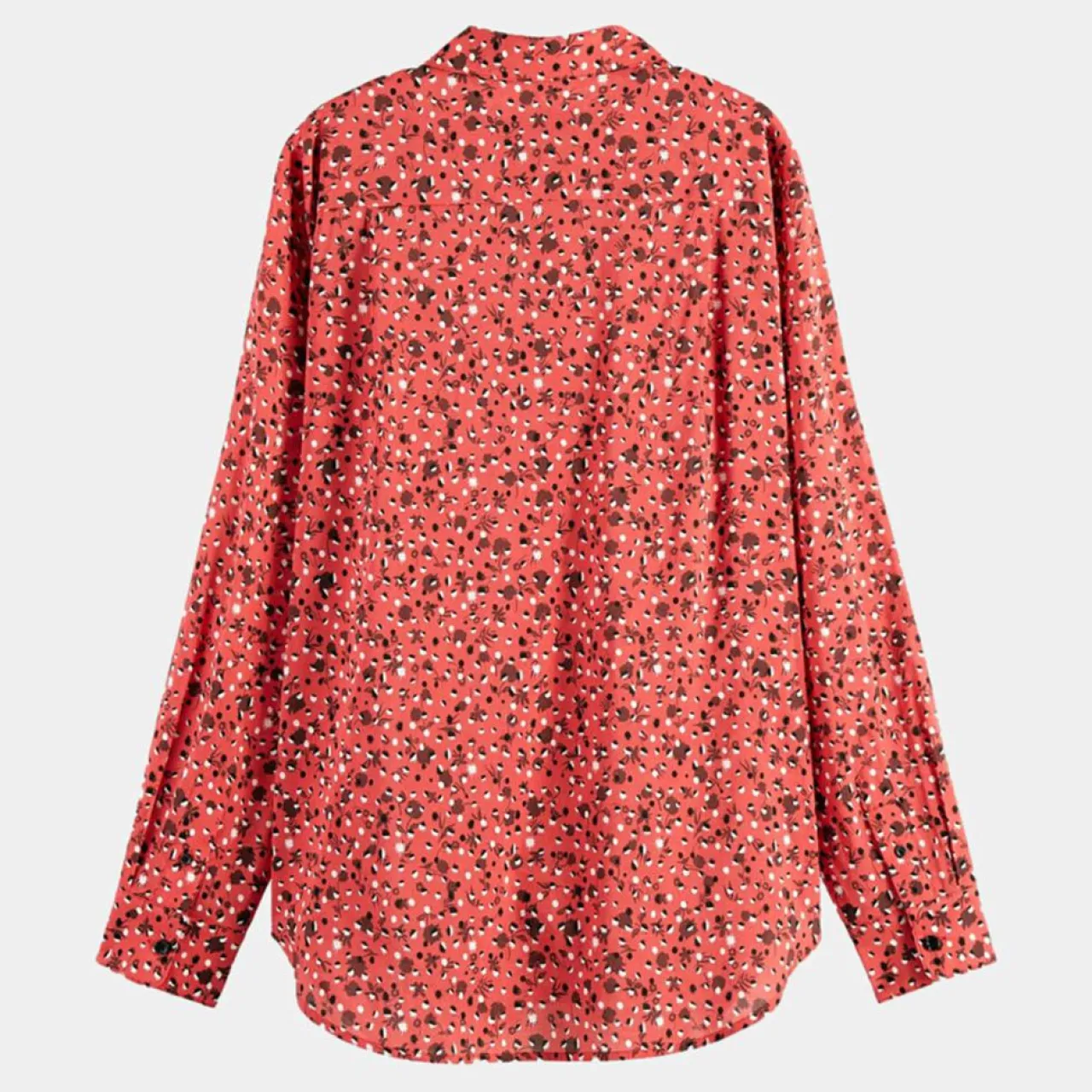 Chemise Oversize en Coton Bio mélangé imprimée rouge