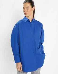 Chemise oversize en Coton Rodez bleu foncé