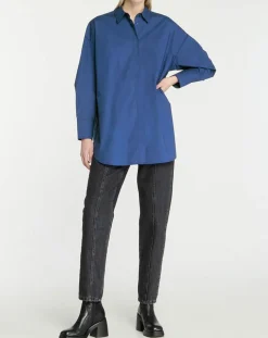 Chemise oversize en Coton Rodez bleu foncé