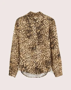 Chemise Pekin léopard marron