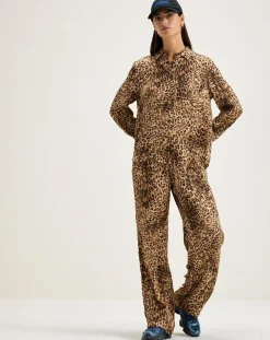 Chemise Pekin léopard marron