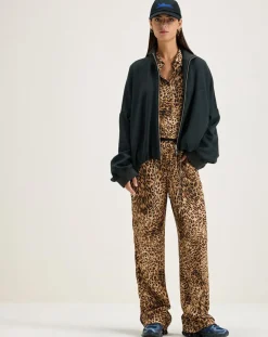 Chemise Pekin léopard marron