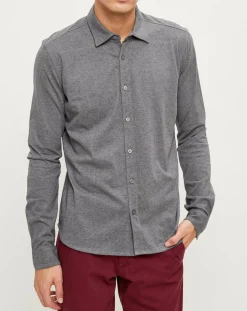 Chemise Polo en Jersey gris chiné
