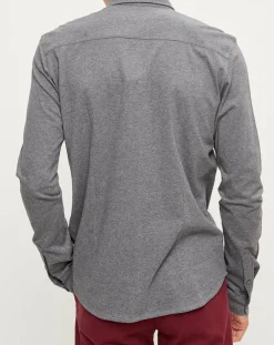 Chemise Polo en Jersey gris chiné