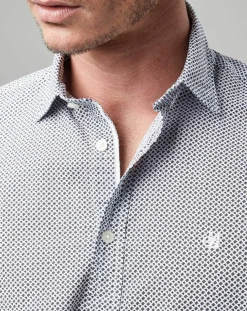 Chemise Print Allover Rf blanc/bleu