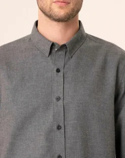 Chemise regular en Flanelle Leroy gris chiné