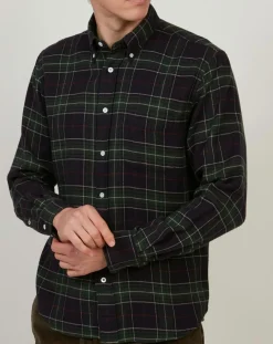 Chemise regular en Flanelle Pitt à carreaux vert/marine