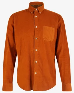 Chemise regular en Velours milleraies orange