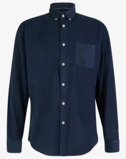 Chemise regular en Velours milleraies bleu marine