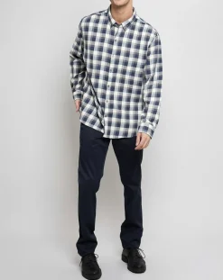 Chemise Regular Fit à carreaux bleu marine/blanc