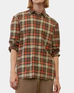 Chemise Regular Fit à carreaux orange/marron