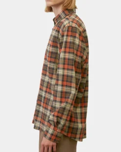 Chemise Regular Fit à carreaux orange/marron